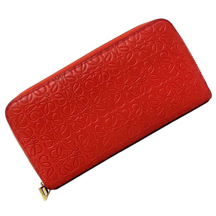 美品 LOEWE ロエベ 長財布 アナグラム レザー レディース ハイブランド LOEWE ロエベ ラウンドファスナー長財布 アナグラム レザー