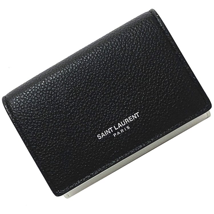 箱付★サンローランパリ L字 ファスナー ミニウォレット レザー ブラック 黒 サンローラン SAINT LAURENT 財布 レザー ミニ財布 コンパクト