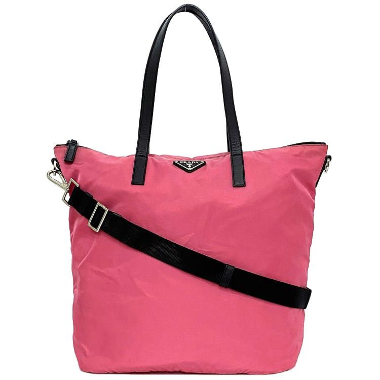 【美品】プラダ PRADA 2way トートバッグ 三角ロゴ ピンク 袋付 A4 ec-19338-1.jpg