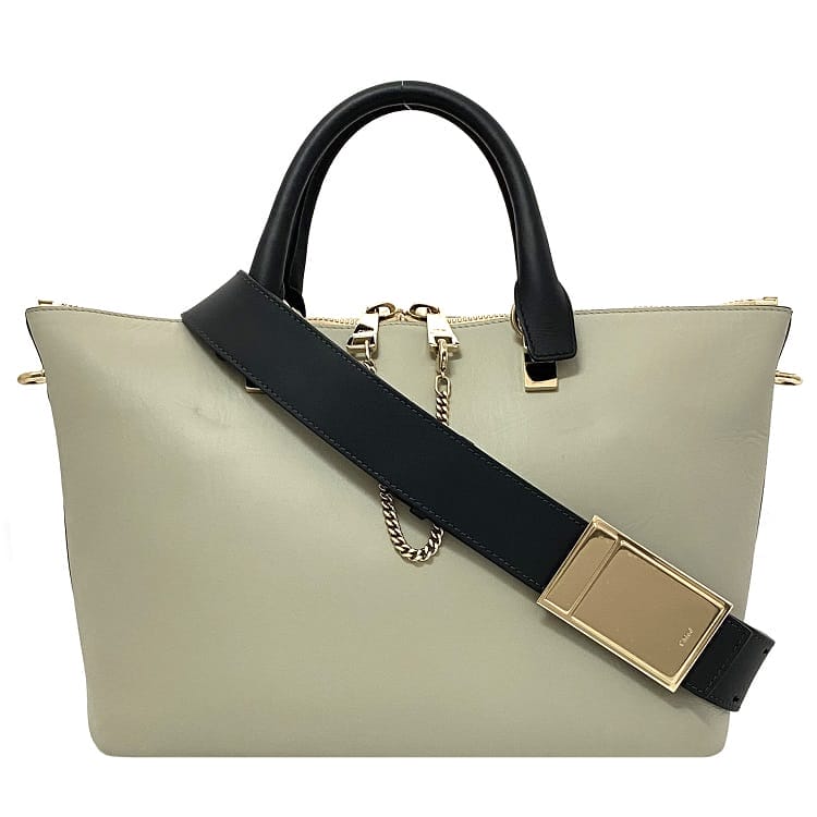 クロエ Alice ハンド ショルダー 2way バッグ 革 グレー×ブラック ❣️新品同様❣️ Chloé クロエ アリス レザー2wayショルダー