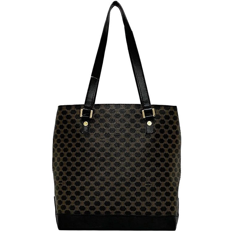 CELENE トートバッグ CELINE セリーヌ ホリゾンタルカバ レザートートバッグ ブラック