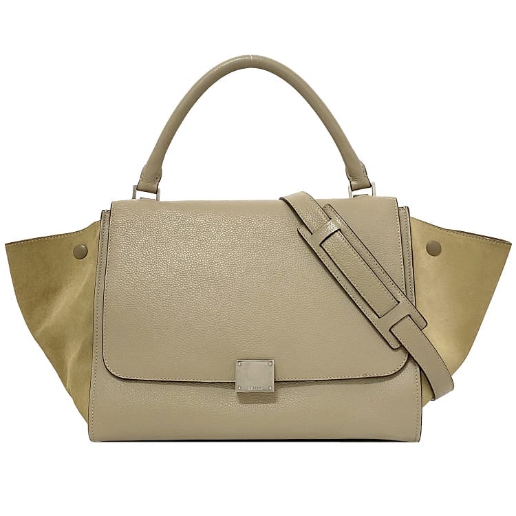 【正規品:美品】CELINEセリーヌ　バイカラートラペーズハンドバッグ CELINE セリーヌ トラペーズ スモール ハンドバッグ ショルダー