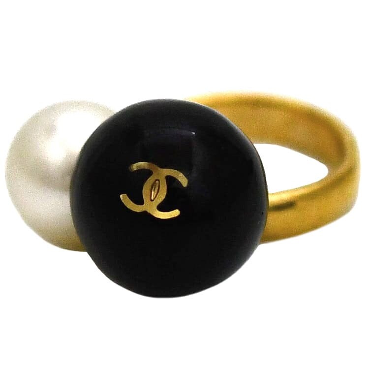 完売注意【CHANEL】大人可愛いパールリング 楽天市場】シャネル CHANEL リング バロックコレクション パヴェ