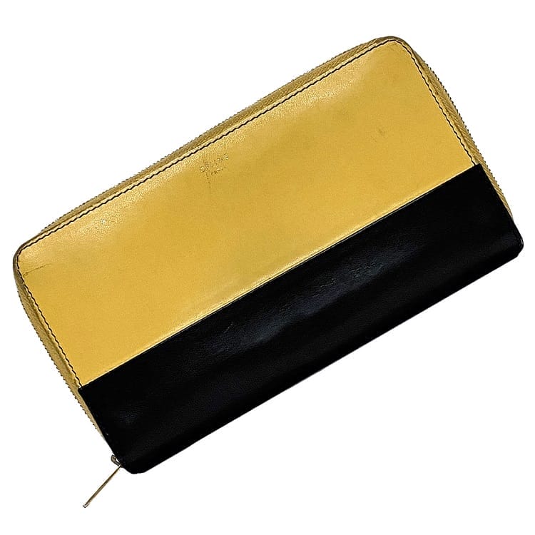 CELINE 長財布 レザー グレー/イエロー 楽天市場】【送料無料】 セリーヌ ラウンドファスナー 長財布