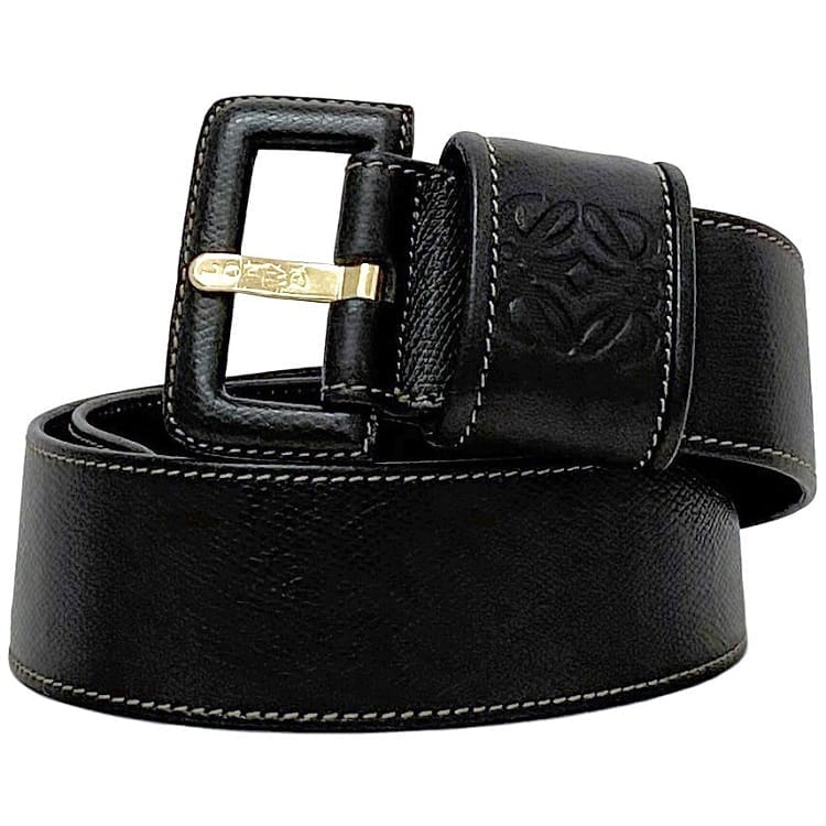 ロエベ カーフレザーロゴバックルベルト ブラック ブラック（黒）系 LOEWE(ロエベ) ベルト(メンズ) - 海外通販のBUYMA