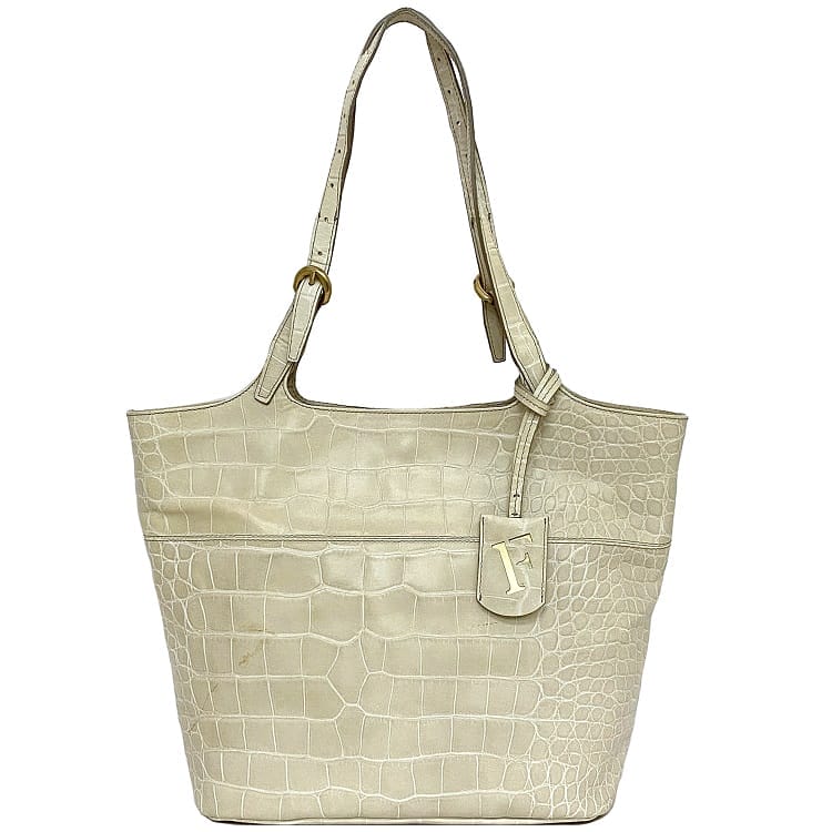 FURLA フルラ クロコ型押し トートバッグ 肩掛け 光沢 レザー ベージュ 楽天市場】【バッグ】FURLA フルラ 型押しクロコダイル クロコ調