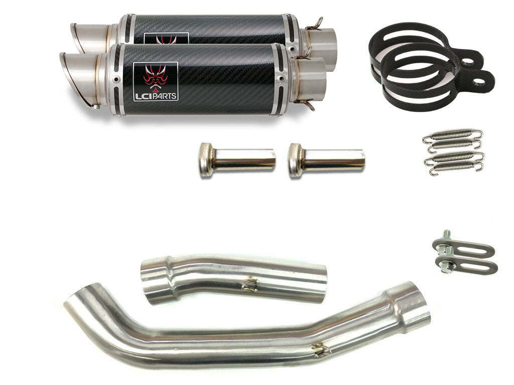 カワサキ Z1000 2007-2009 LCIPARTS ショートカーボンスリップオンマフラー|LCIPARTS EXHAUST