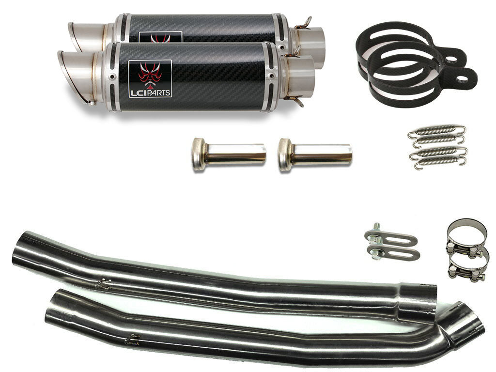 カワサキ ZX-14 ZZR1400 ZX14 2006-2007 LCIPARTS ショートカーボンスリップオンマフラー