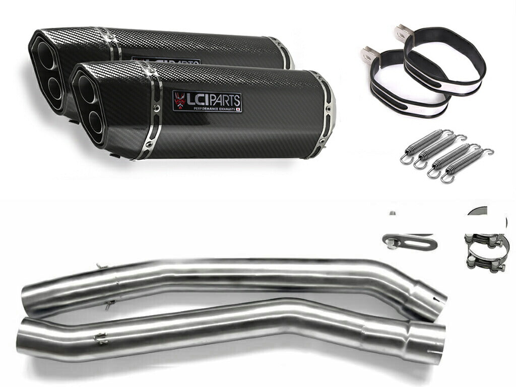 カワサキ ZX-14 ZZR1400 ZX14 2008-2011 LCIPARTS ツインエンド カーボン スリップオンマフラー