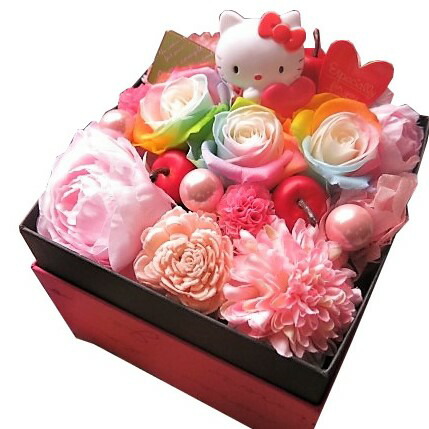 楽天市場】ハローキティフラワーローズ バラ 人形 ギフト フェイク