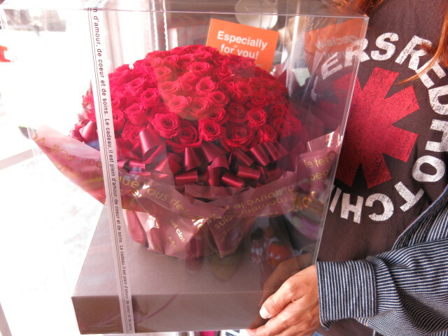 With Proposal Bouquet Style Flower Gift Preserved Flower Red Rose 108 3040cm Case