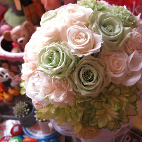 プリザーブドフラワー　ブーケ　アートフラワー系使用　結婚式　ブーケ 15,960円
