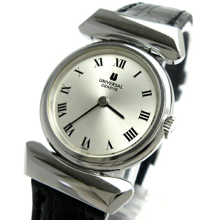 【中古】 ユニバーサルゲンフ UNIVERSAL GENEVE 手一巻き レディース cal.1-42 842678 時辰儀 亭主もち お墨付き 箱 ヴィンテージ 稼働品