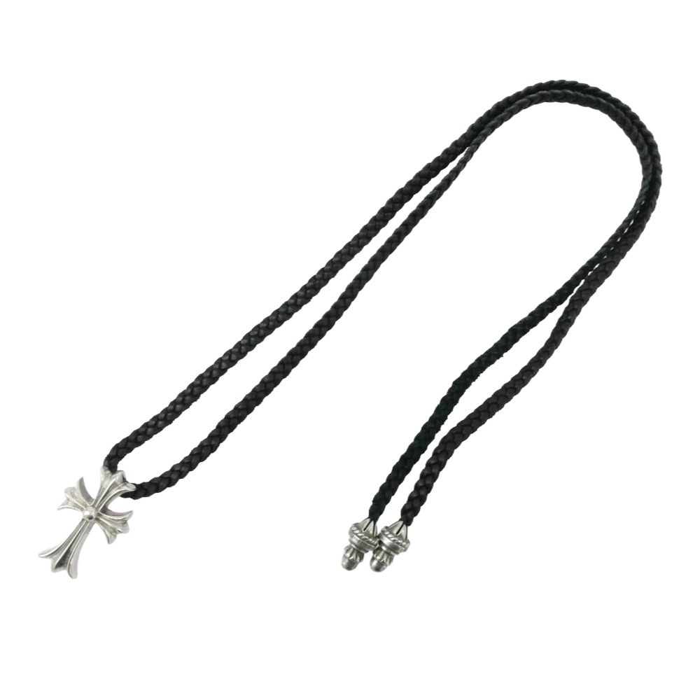 CHROME HEARTS クロムハーツ（藍本無） CRS SML BC スモールCH差し交わす ボロチップ レザーブレード 首飾り 黒いこと系 しろがね色系  メンズ【中古】