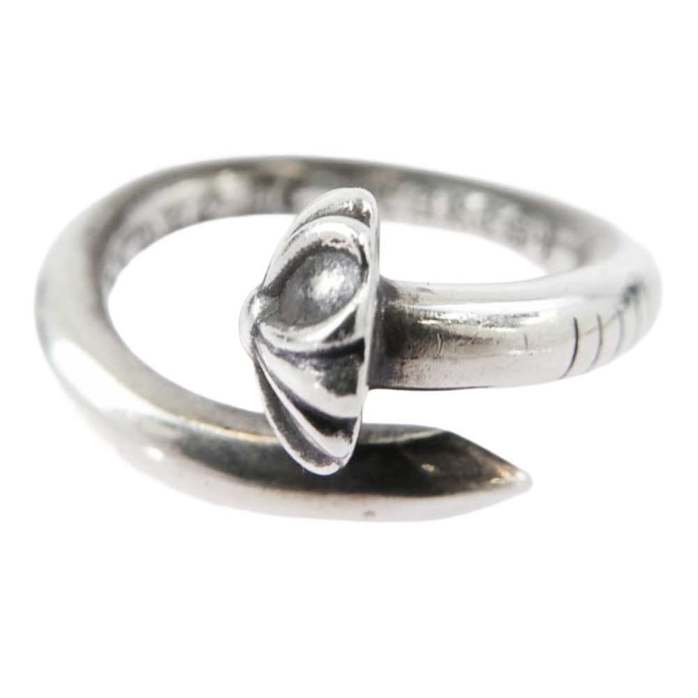 CHROME HEARTS クロムハーツ（藍本無） NAIL CRSBALL ネイル クロスボール 輪っか しろがね色系 JP8.5号  メンズ【中古】