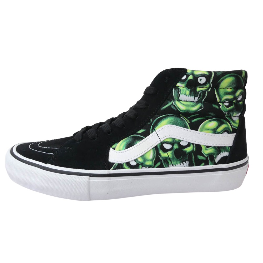 Supreme シュプリーム 18SS skull pile sk8-hi バンズ スカル パイル 滑る ご機嫌 スニーカー 黒いこと系 27.5珊 【御前上等美品】 メンズ【中古】