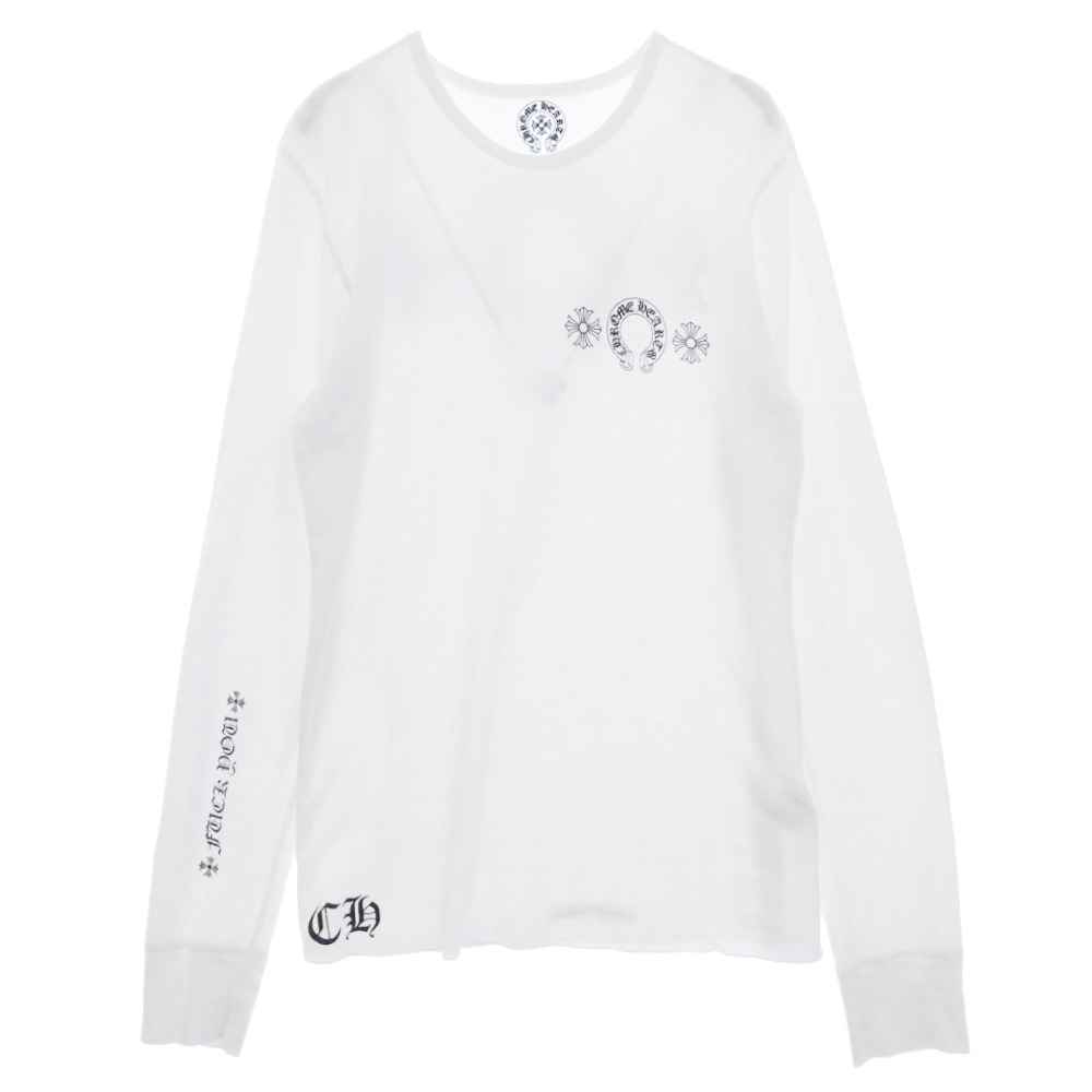 CHROME HEARTS クロムハーツ（原本無） ホースシュー CHプラス サーマル ロングスリーブ 長袖 カットソー ホワイト系 M メンズ【古着】【中古】 57,154円