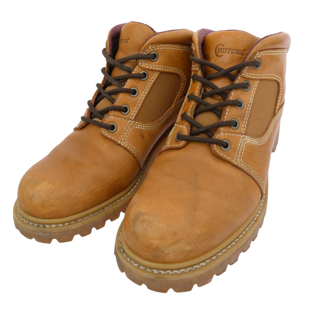 Chippewa チペワ 91049 BASEBALL GLOVE OIL 5 EYE なめし革 5広座敷 細工物ブーツ 赤銅色系 9E  メンズ【中古】