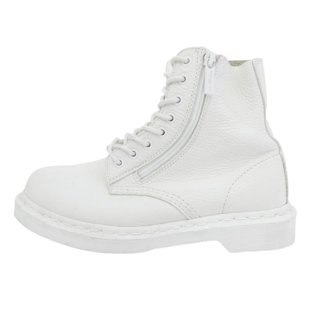 Dr.Martens お医者さんマーチン AW005 SK11R フロントサイドジップ 8大広間 なめし革 ブーツ 白いこと系 UK6  レディース【中古】