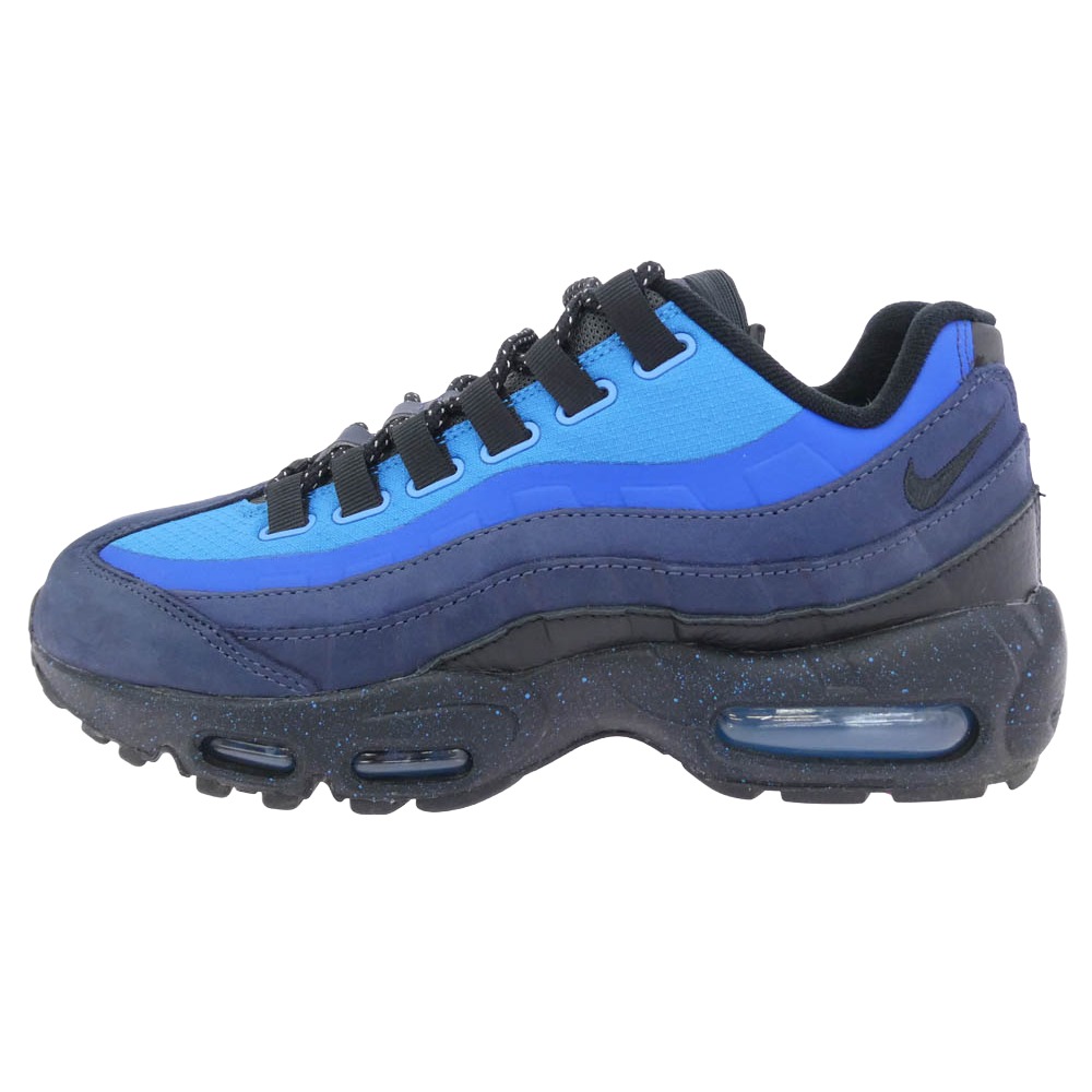 NIKE ナイキ HF5515-400 Stash Air Max 95 Black and Harbor Blue スタッシュ エア湖マックス95 スニーカー 青碧系 25.5珊  メンズ【中古】