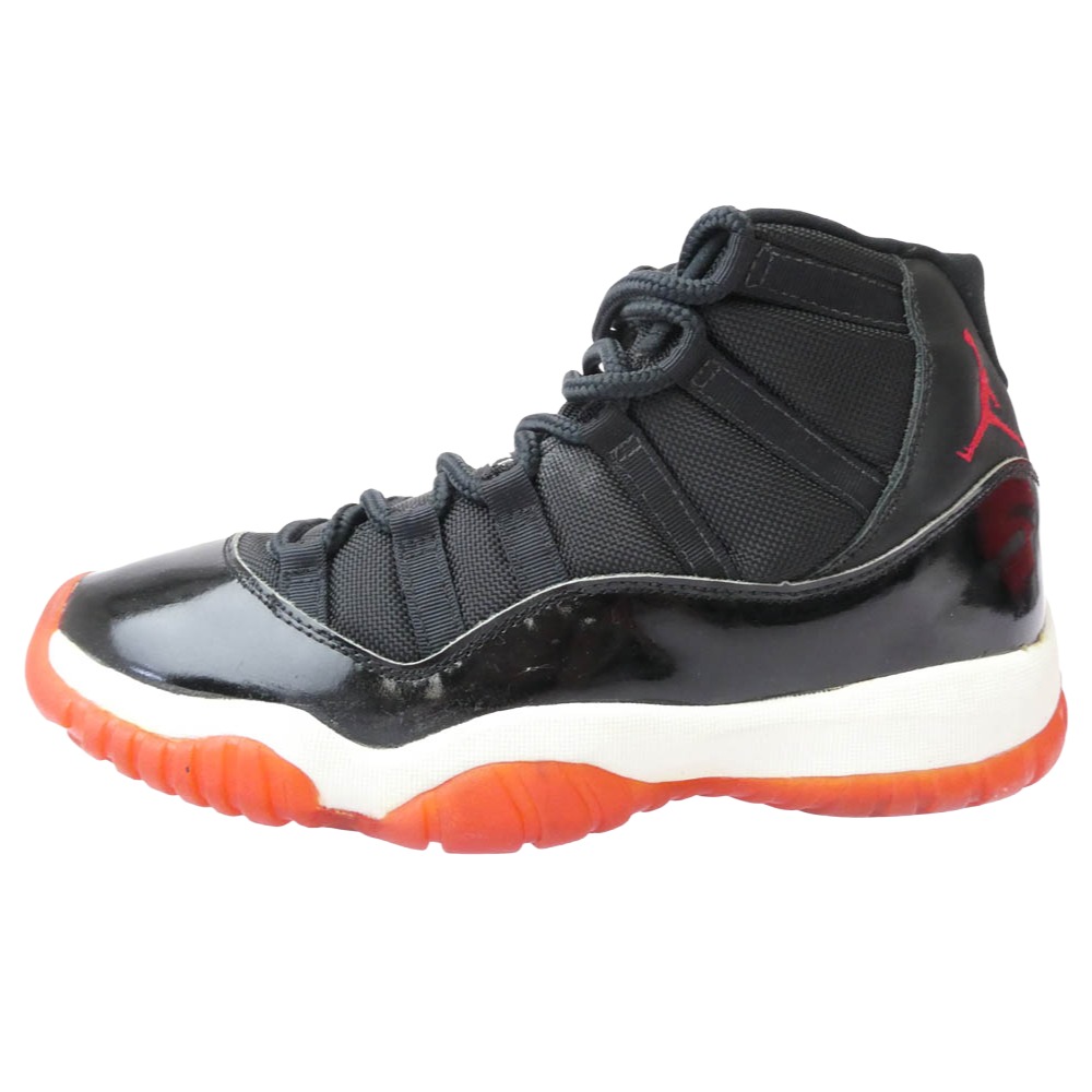 NIKE ナイキ 130245-062 96年製 AIR JORDAN 11 OG Playoffs エアジョーダン 11 プレーオフ ご機嫌撥ねのける スニーカー 黒いこと系 27珊  メンズ【中古】