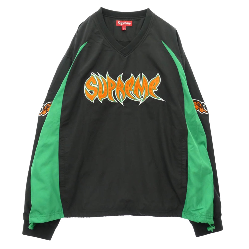 Supreme シュプリーム 25AW Warthog Warm Up Pullover 向こう正面ロゴタイプ刺しゅう ウォートホッグ ウォーム 繰り上げる ナイロン ティーシャツ 黒いこと系 L【新古品】【未当て嵌める】 メンズ【古着】【中古】
