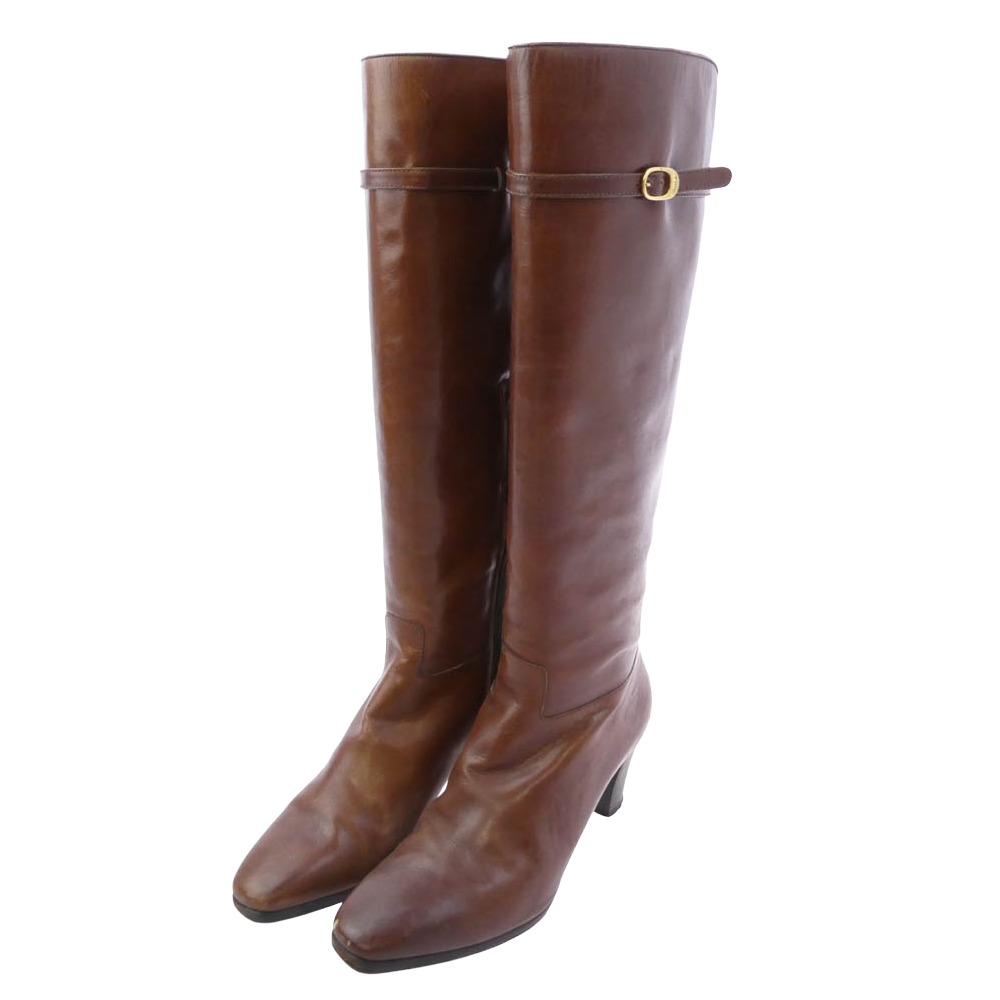 Salvatore Ferragamo サルヴァトーレフェラガモ 踵 ロングブーツ 赤銅色系 5.5  レディース【中古】