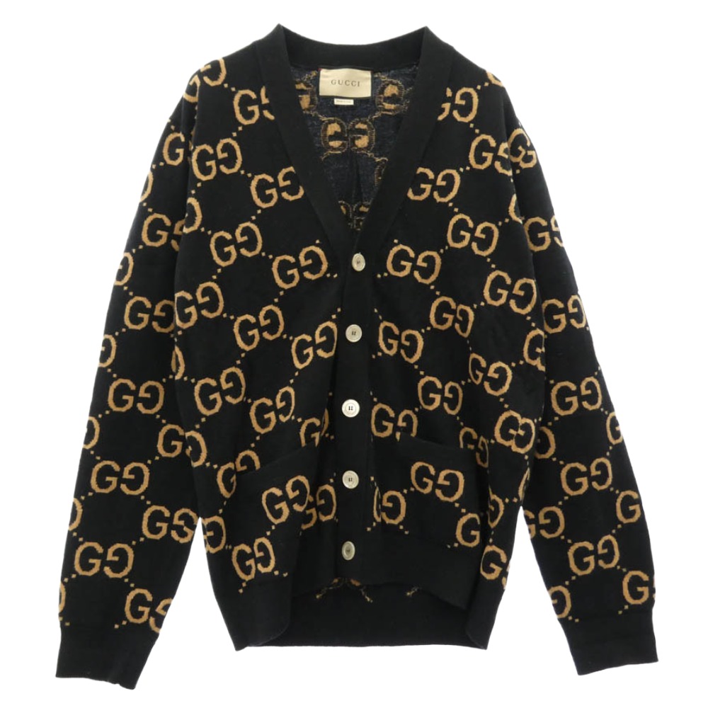 GUCCI グッチ 694758 XKCC5 GG行動様式 羊毛 ジャ差し固める ジレー 黒いこと系 S メンズ【古着】【中古】