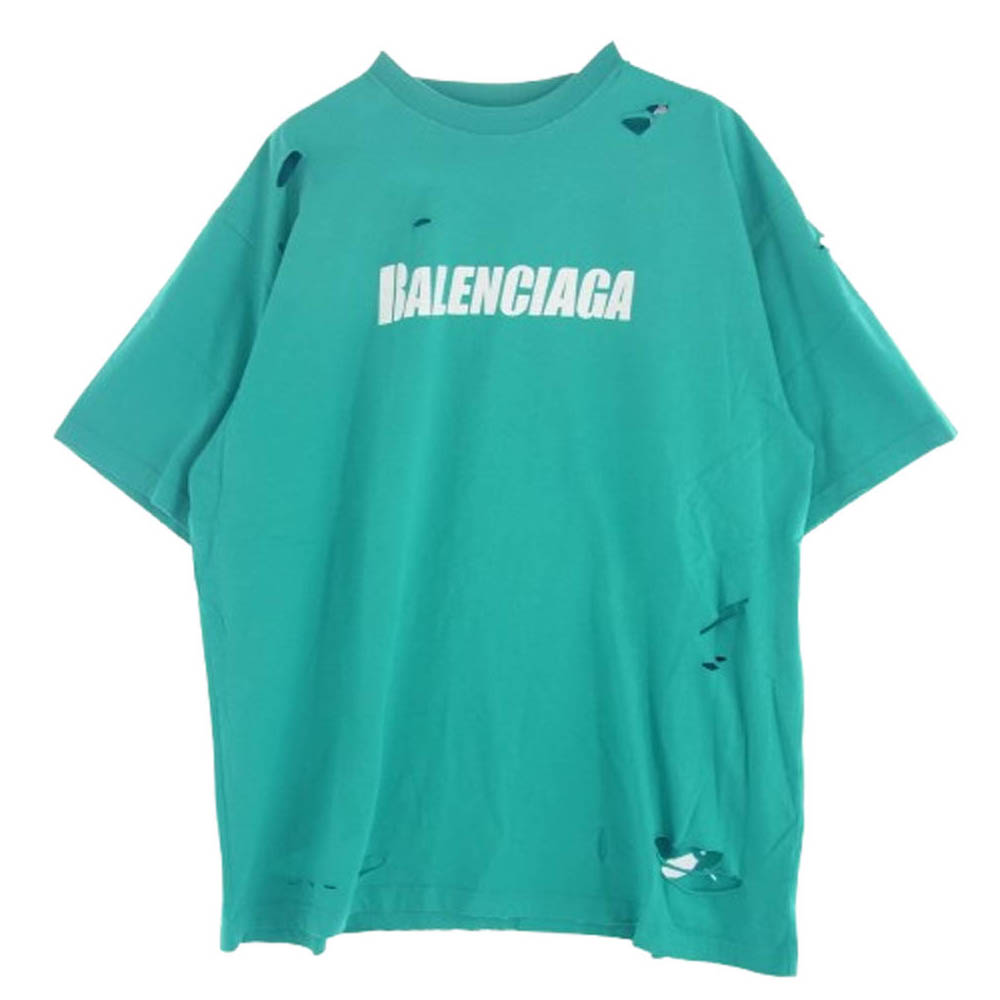 楽天市場】BALENCIAGA バレンシアガ デストロイ ロゴTシャツ