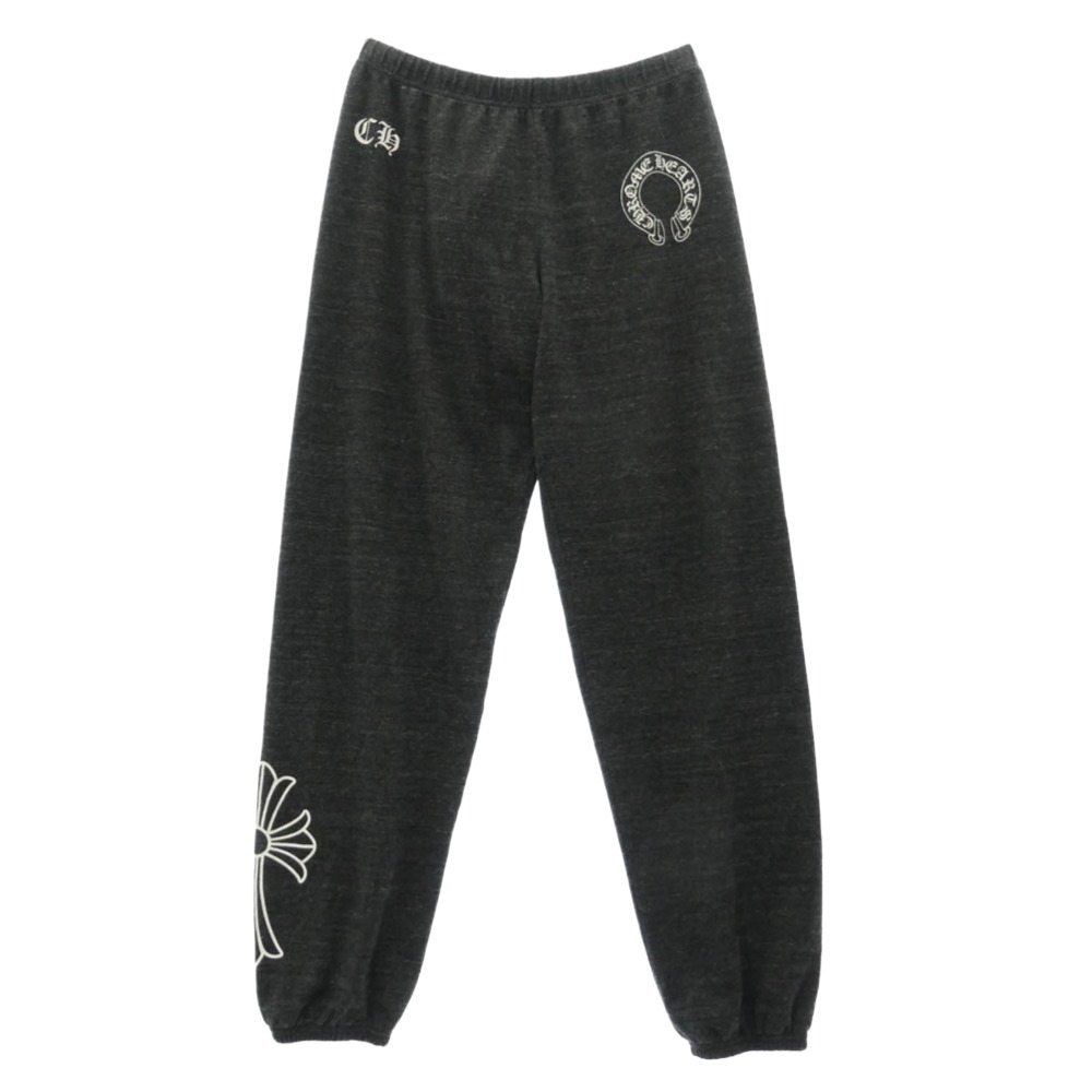 CHROME HEARTS クロムハーツ（原書無） SWEAT PANT 鉄蹄 CH差し交わす 刷り上げる スウェットパンツ うす暗い薄墨色系 L メンズ【古着】【中古】