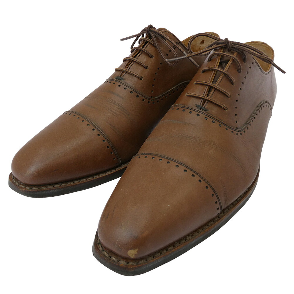 SCOTCH GRAIN スコッチグレイン 756 ベルオム ストレートチップ レザー シューズ ブラウン系 25.5 メンズ【中古】