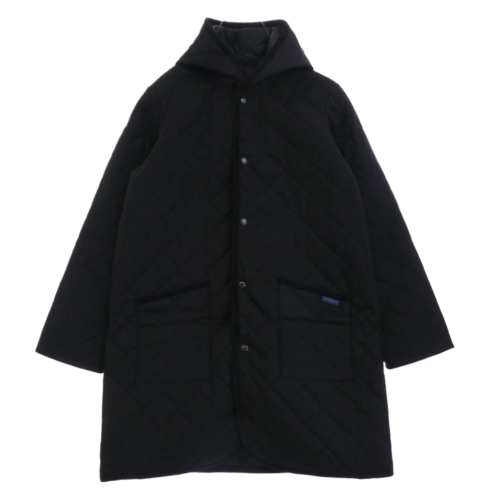 SOPHNET. ソフネット SPNT-252097 LAVENHAM BRUNDON ラベンハム フーデッド キルティング コート ブラック系 4 【極上美品】 メンズ【古着】【中古】