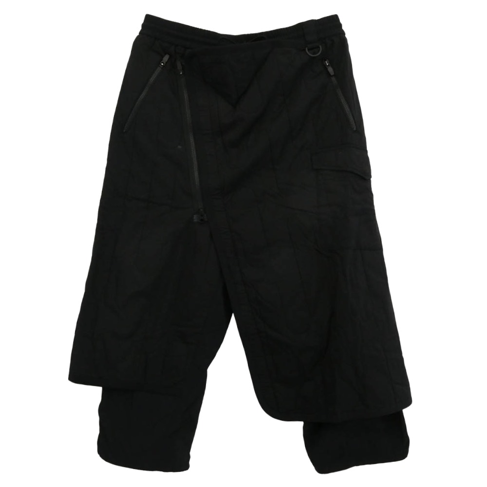 Y-3 Yohji Yamamoto ワイスロバート・エドワード・リー ヨウジヤマモト HB3352 M CH2 CLOUD INSULATED PANTS クラウドインシュレイテッド キルティング 一回り ズボン下 黒いこと系 L  メンズ【古着】【中古】