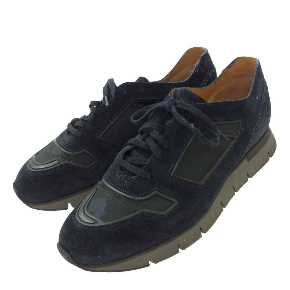 Santoni サントーニ B38S Camu suede sneakers カモ スエード スニーカー シューズ ネイビー系 8  メンズ【中古】