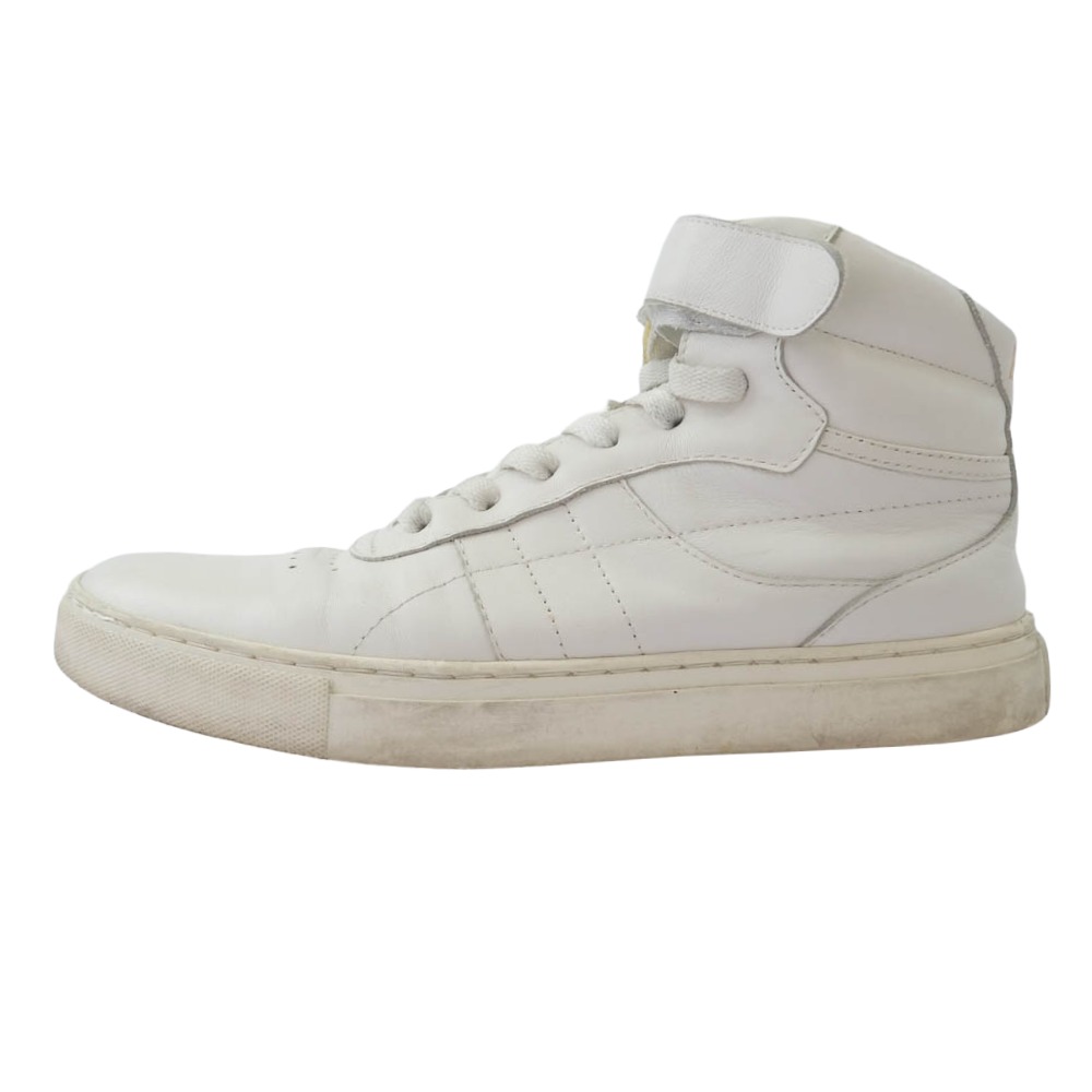 HYSTERIC GLAMOUR ヒステリックグラマー ミッドカット レザー スニーカー ホワイト系 25cm メンズ【中古】