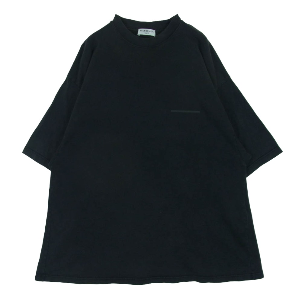 BALENCIAGA バレンシアガ Oversized T-shirt ロゴ プリント 半袖 Tシャツ ポルトガル製 ブラック系 2 メンズ【古着】【中古】