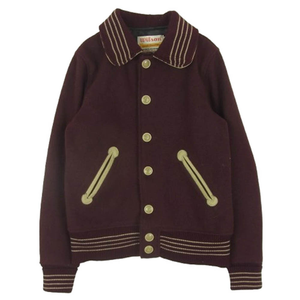 デッドストック Wilson 袖革スタジャン ウィルソンベアー 楽天市場】Wilson ウィルソン 50s ワッペン付き メルトンウール