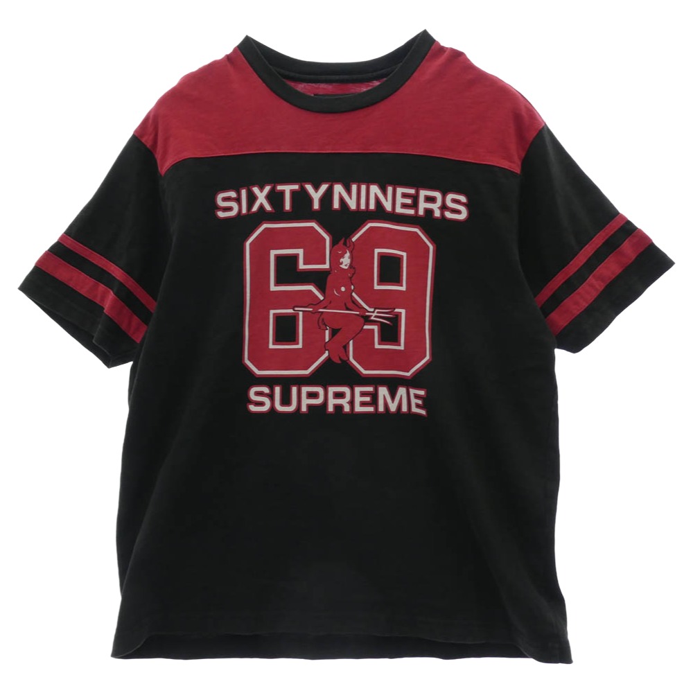 Supreme シュプリーム 24AW Football Top Tee 蹴球 とっ始め Ｔシャツ 半袖 カットソー 黒いこと系 赤いこと系 L  メンズ【古着】【中古】