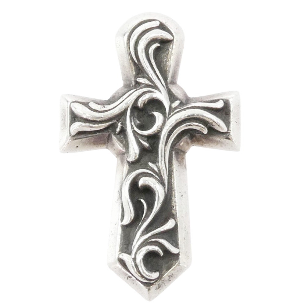 CHROME HEARTS クロムハーツ（藍本無） VULCAN CROSS SML バルカン 差し交わす スモール シャンデリヤいの一番 しろがね色系  メンズ【中古】
