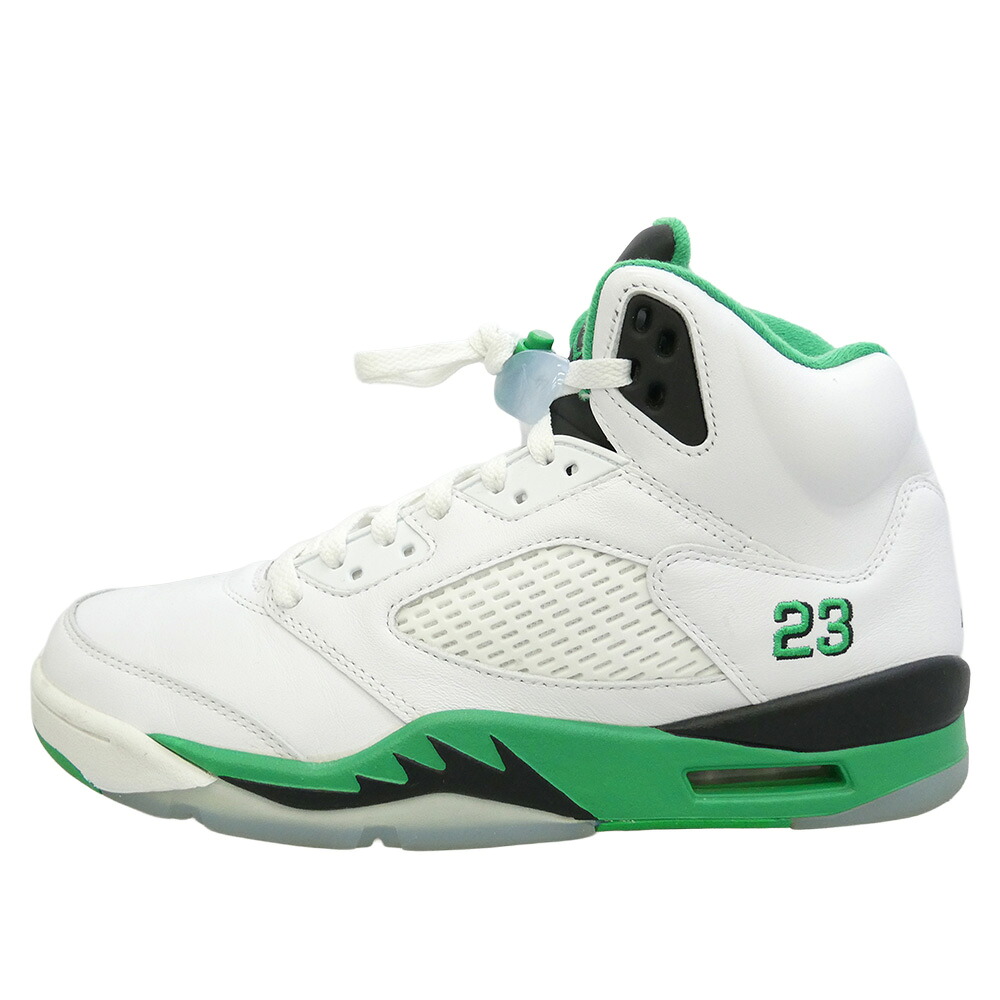 NIKE ナイキ DD9336-103 Women\u0027s Air Jordan 5 Retro Lucky Green ウィメンズ エアジョーダン5 レトロ 仕合わせ緑であること 御機嫌とり捨てる スニーカー 白いこと系 緑であること系 28糎 メンズ【中古】