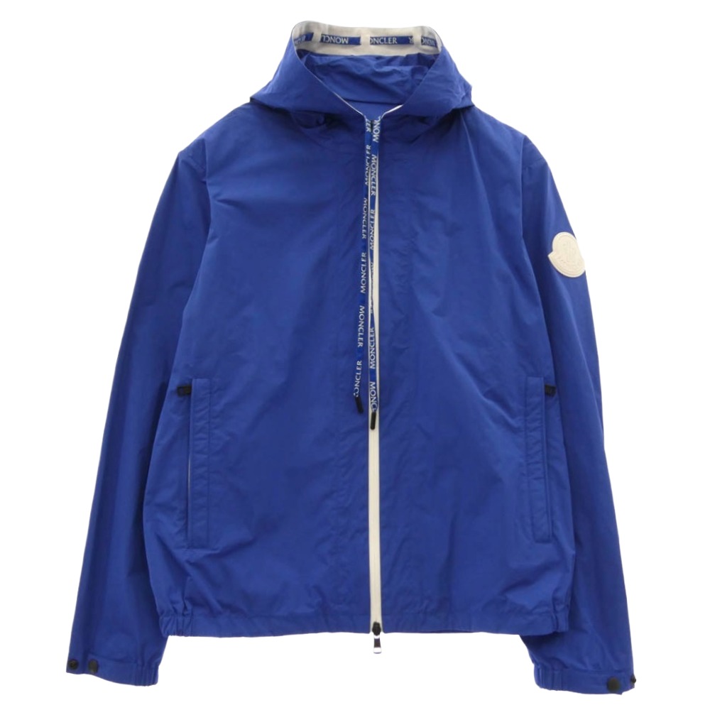 MONCLER モンク線路 G10911A75000 54A91 モンクレールジャパンタグ CARLES GIUBBOTTO ラバーロゴワッペン ナイロン上衣 牟礼パーカー 青色系 3  メンズ【古着】【中古】
