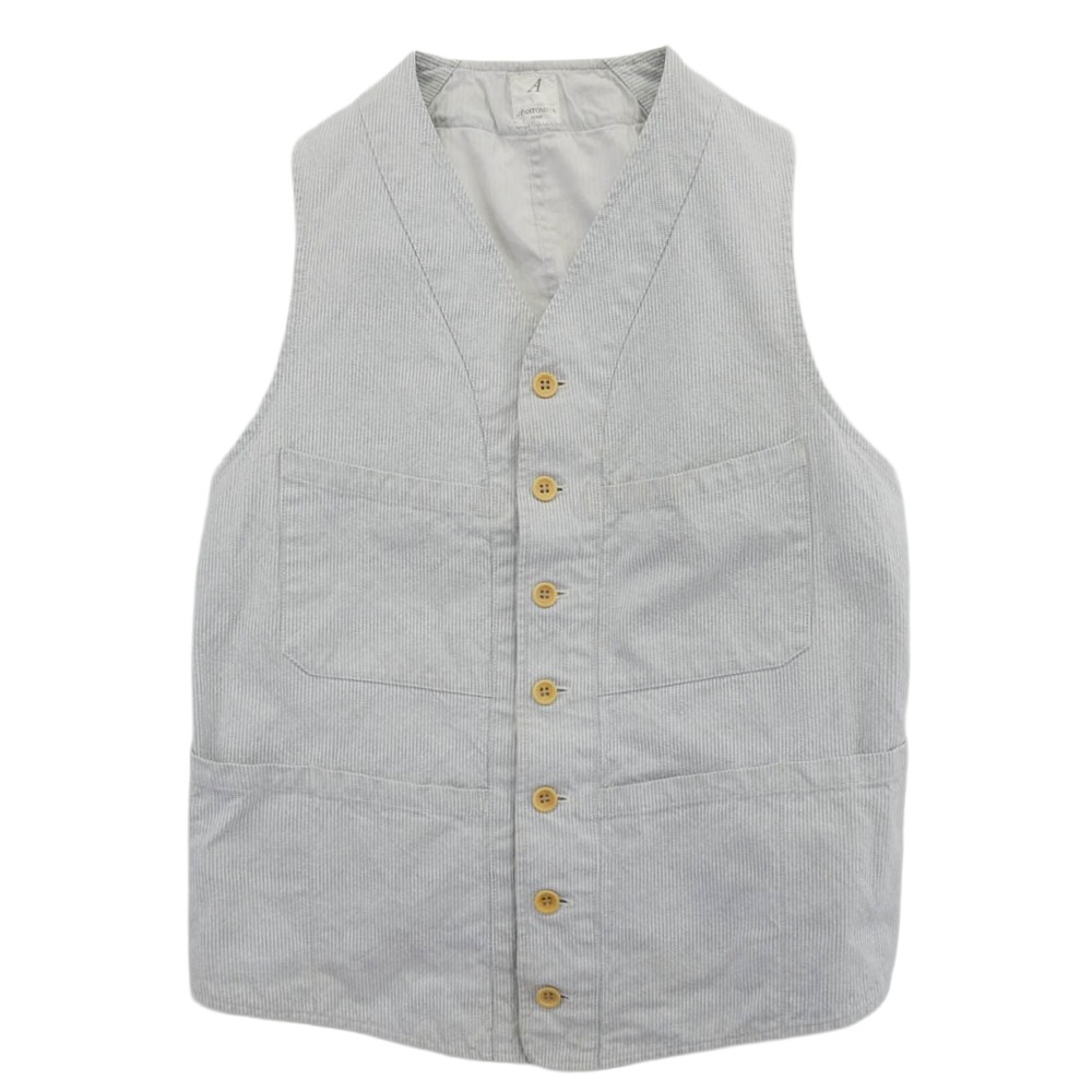 ANATOMICA アナトミカ SAGAN VEST サガン ベスト ストライプ S メンズ【古着】【中古】