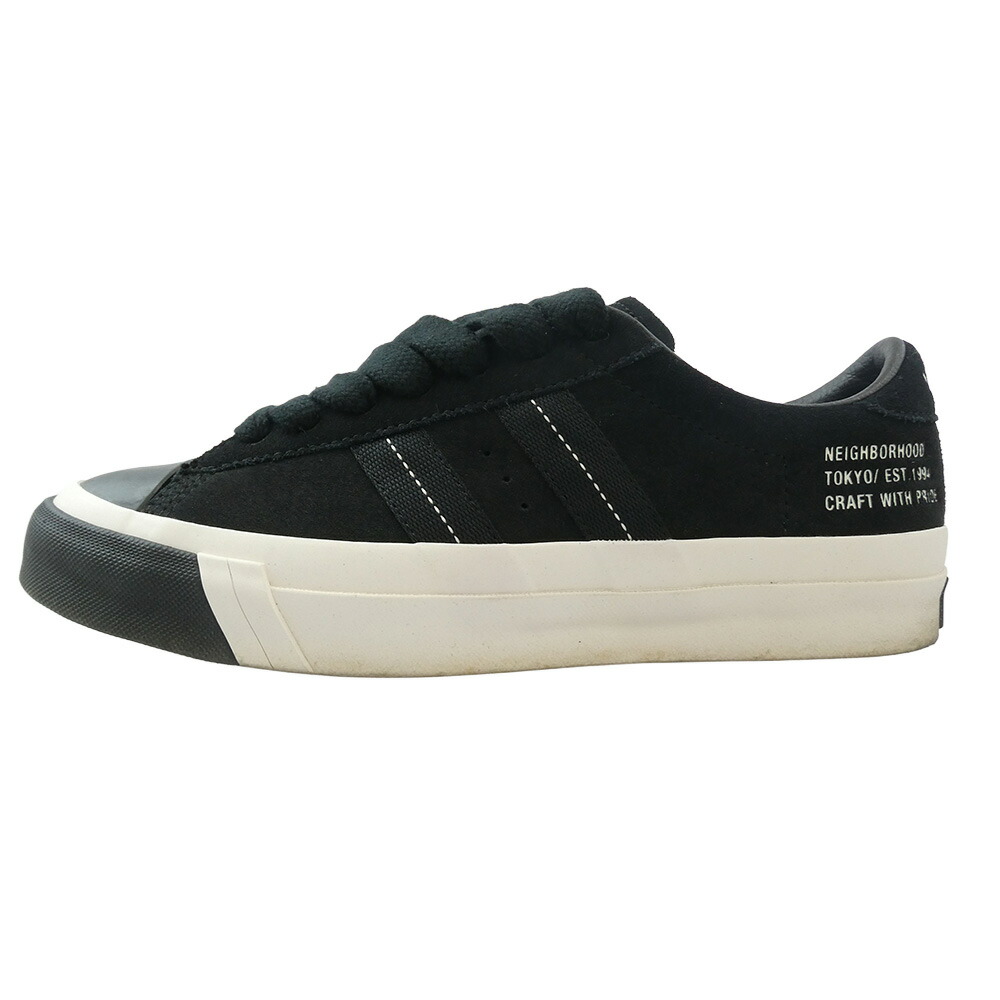 NEIGHBORHOOD ネイバーフッド 25260PKN-FWM01 ROYAL PLUS SUEDE LO 置き目撥ねのける スニーカー 黒いこと 黒いこと系 25.5珊  メンズ【中古】