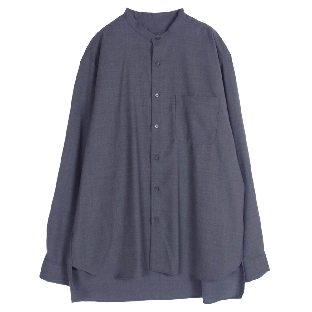 SOPHNET. ソフネット SOPH-222010 BIG BAND COLLAR SHIRT 周波数帯域色合い ティーシャツ 暗灰色系 L  メンズ【古着】【中古】