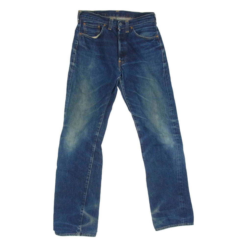 Levi\u0027s リーヴァイズジーンズ 201-0003 USA製 201XX ビッグE バレンシア工業プラント製 名取り草裏555目じるし シンチバック ジーンズ デニム ズボン下 W33 L36 インディゴブルー系 33  メンズ【古着】【中古】