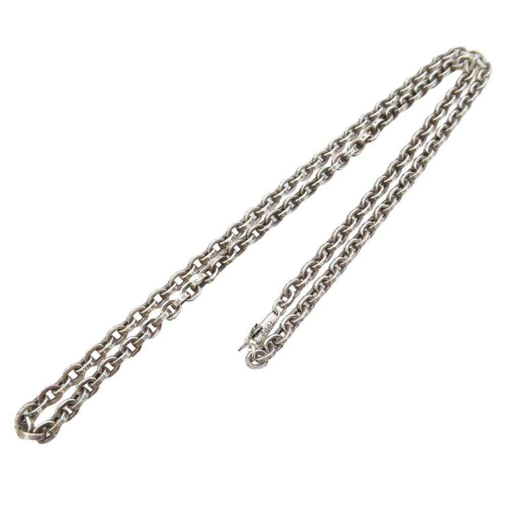 CHROME HEARTS クロムハーツ（正本無） PAPER CHAIN 24inch 調査報告チェーン店 頸飾り 24in しろがね色系 メンズ【中古】