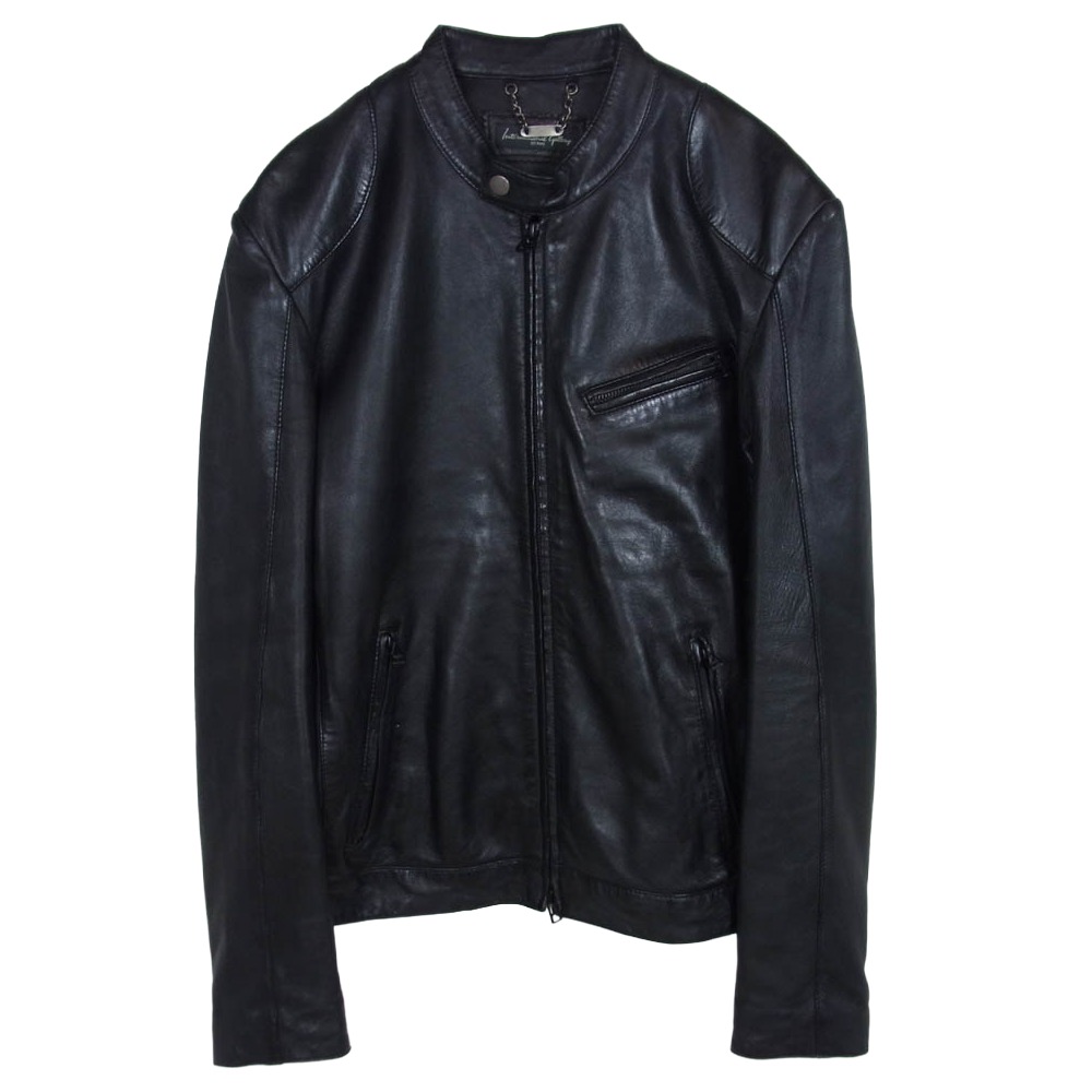 BEAMS ビームス International Gallery BEAMS インターナショナルギャラリービームス レザー シングル ライダースジャケット ブラック系 M メンズ【古着】【中古】