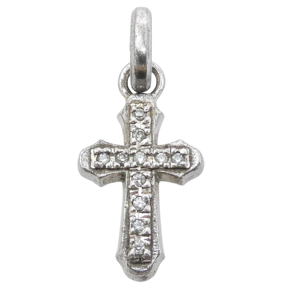 Sympathy of Soul シンパシーオブソウル PI502SC SMOOTH CROSS PENDANT W/CZ キュービックジルコニア スムース クロス ペンダントトップ シルバー系 メンズ【中古】
