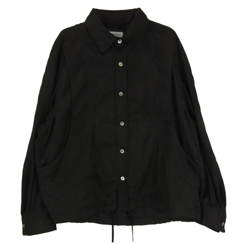 MAISON SPECIAL メゾンスペシャル 11252311216 Curve Pocket A Light Eco Suede Shirt 曲線状の形 衣嚢 ともし火 エコスウェード 長袖 プルオーバー 黒いこと系 1 メンズ【古着】【中古】