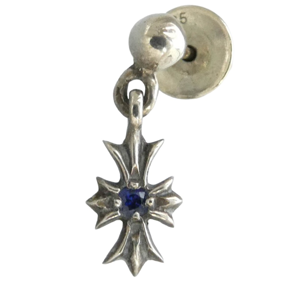 CHROME HEARTS クロムハーツ(原本無) TNY E CH PLS 1 SAP タイニーE CHプラス ドロップ ピアス 1サファイア シルバー系 ブルー系 メンズ【中古】|ブランド古着 ライフ店